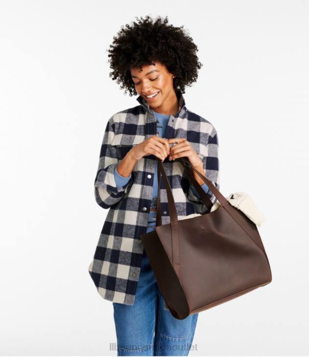 Accessories Black H8XZ4239 Stonington Full-Grain Leather Tote Unisex L.L.Bean