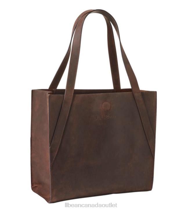 Accessories Camel H8XZ2357 Stonington Full-Grain Leather Tote Unisex L.L.Bean
