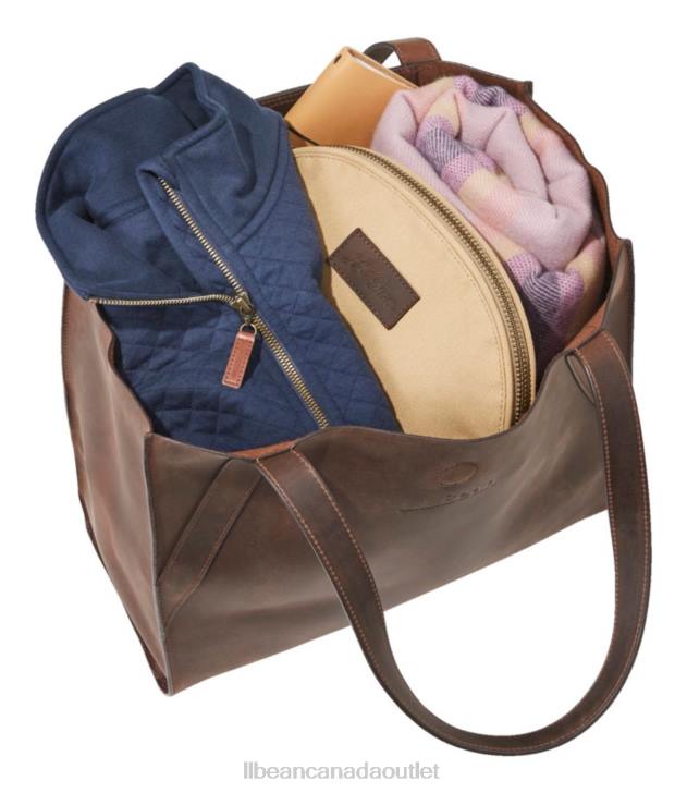 Accessories Camel H8XZ2357 Stonington Full-Grain Leather Tote Unisex L.L.Bean