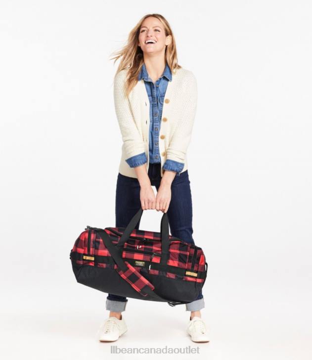 Accessories Black/Red Buffalo H8XZ2435 Mountain Classic Cordura Duffle Print Unisex L.L.Bean