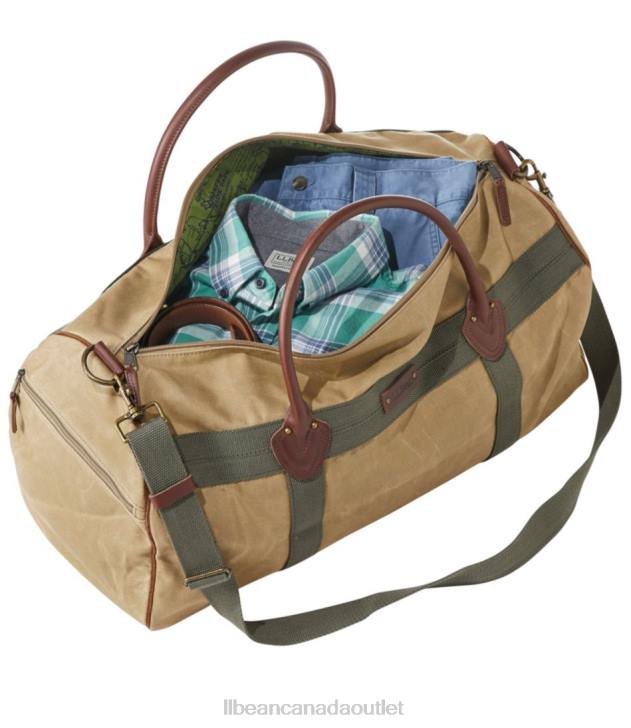 Accessories Dark Khaki H8XZ5459 Waxed Canvas Duffle Unisex L.L.Bean