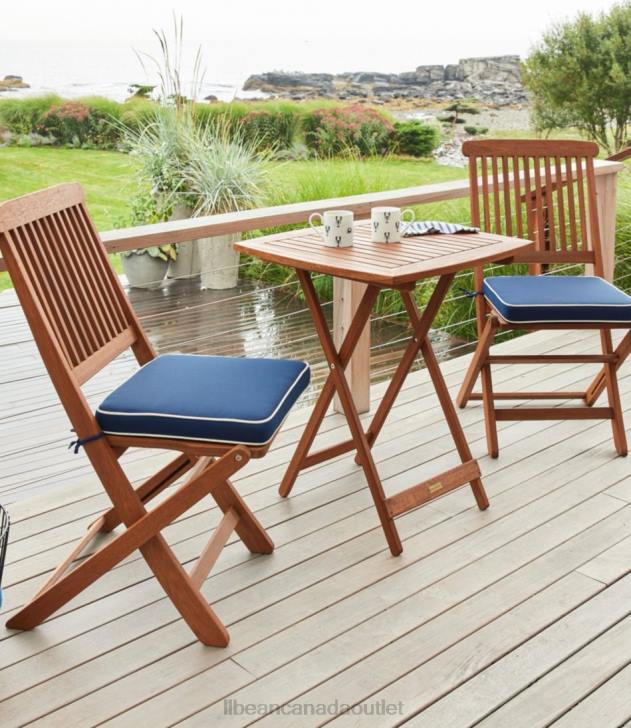 Backyard & Patio Natural H8XZ2811 Eucalyptus 3-Piece Bistro Set Unisex L.L.Bean