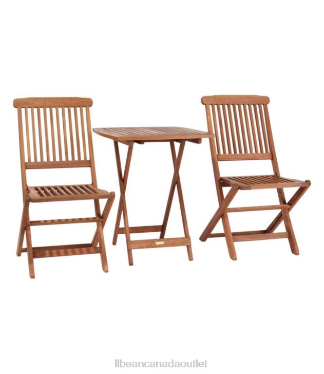 Backyard & Patio Natural H8XZ2811 Eucalyptus 3-Piece Bistro Set Unisex L.L.Bean
