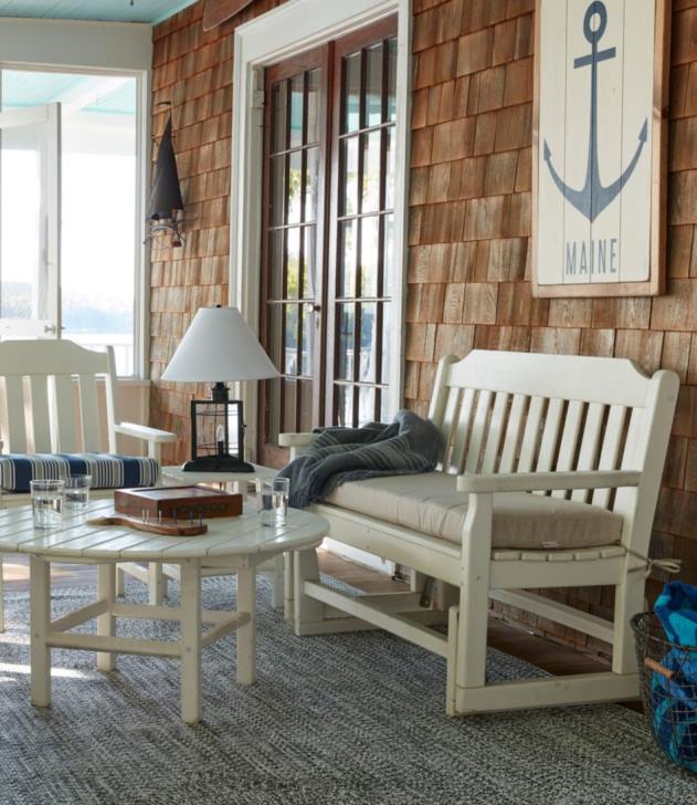 Backyard & Patio Slate Gray H8XZ5596 All-Weather Garden Bench Unisex L.L.Bean