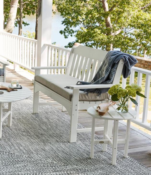 Backyard & Patio Slate Gray H8XZ5596 All-Weather Garden Bench Unisex L.L.Bean