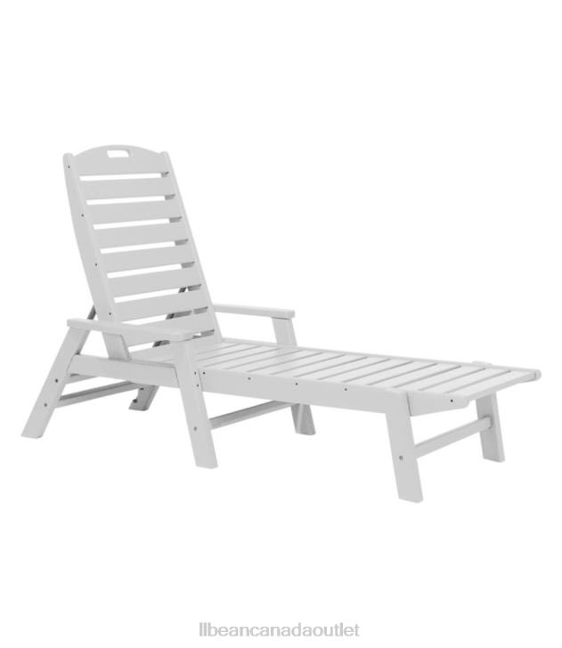 Backyard & Patio White H8XZ4482 All-Weather Chaise Lounger with Arms Unisex L.L.Bean