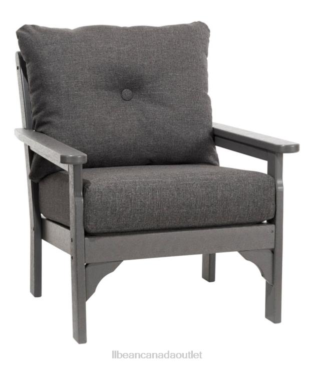 Home Goods Heathered Charcoal H8XZ2823 All-Weather Patio Chair with Textured Cushion Unisex L.L.Bean