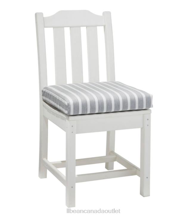 Backyard & Patio Gray/White H8XZ4442 Casco Bay Cushion for All-Weather Armless/Folding Chair Stripe Unisex L.L.Bean