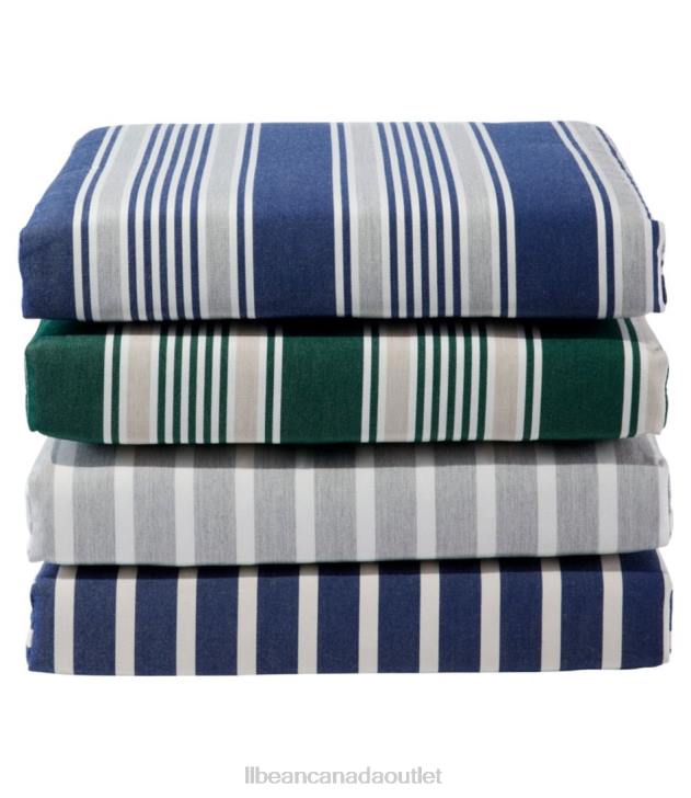 Backyard & Patio Gray/White H8XZ4442 Casco Bay Cushion for All-Weather Armless/Folding Chair Stripe Unisex L.L.Bean