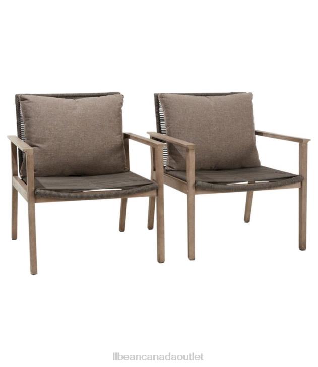 Backyard & Patio Gray H8XZ2887 Eucalyptus Wash and Rope Lounge Chair Set of Two Unisex L.L.Bean