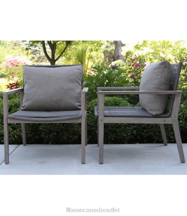 Backyard & Patio Gray H8XZ2887 Eucalyptus Wash and Rope Lounge Chair Set of Two Unisex L.L.Bean