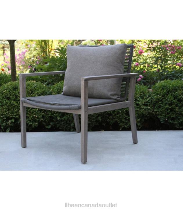 Backyard & Patio Gray H8XZ2887 Eucalyptus Wash and Rope Lounge Chair Set of Two Unisex L.L.Bean