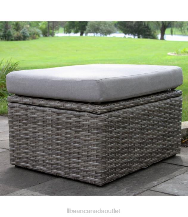 Backyard & Patio Sand H8XZ2871 Wicker Storage Sofa and Teak Coffee Table Set Unisex L.L.Bean