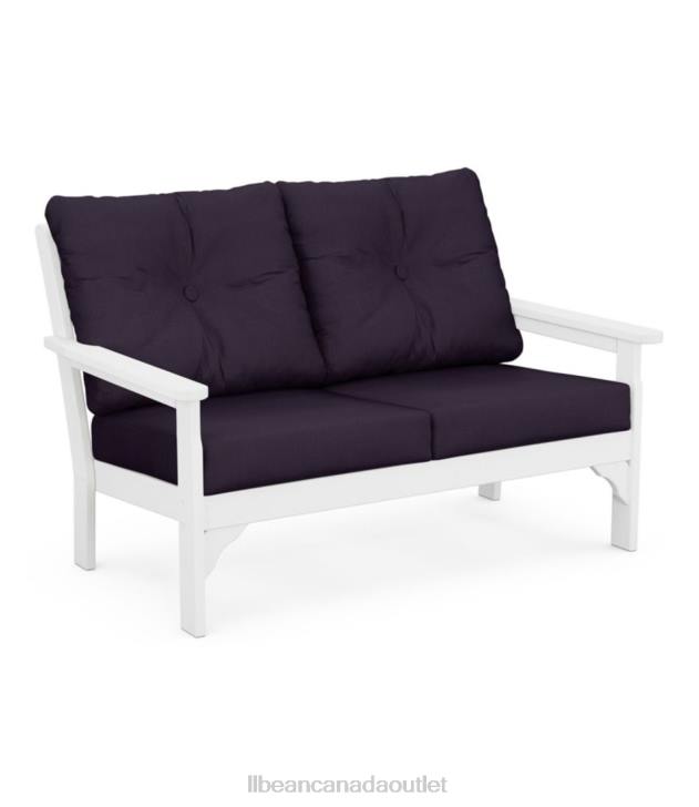 Home Goods Navy H8XZ2812 All-Weather Patio Love Seat with Textured Cushion Unisex L.L.Bean