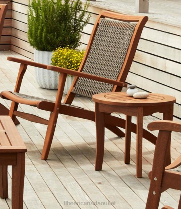 Backyard & Patio Natural H8XZ2695 Eucalyptus Round Side Table Unisex L.L.Bean