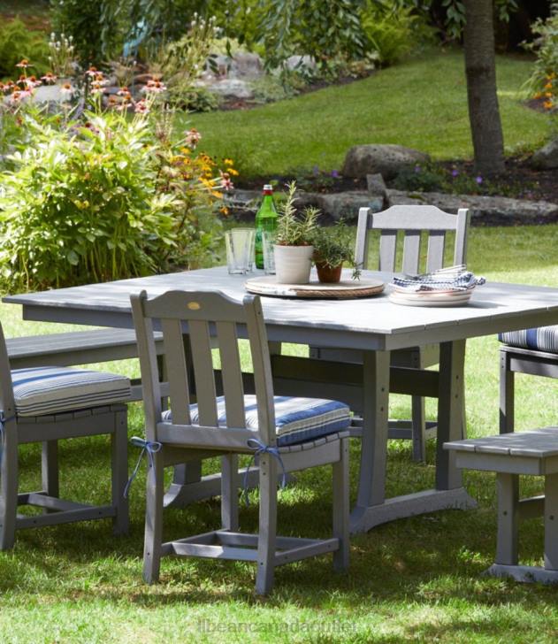 Backyard & Patio Slate Gray H8XZ6385 All-Weather Farmhouse Table Square 8-Person Unisex L.L.Bean