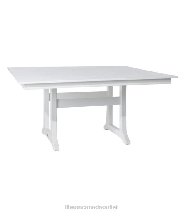 Backyard & Patio White H8XZ6859 All-Weather Farmhouse Table Square 8-Person Unisex L.L.Bean