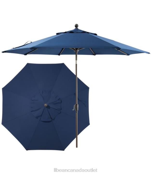 Backyard & Patio Classic Navy H8XZ2671 Weather-Resistant 9' Market Umbrella Push Button Unisex L.L.Bean