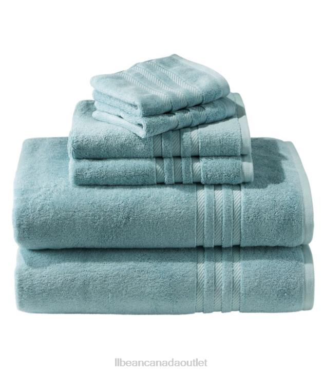 Bath Blue Quartz H8XZ2605 Organic Cotton Towel Set Unisex L.L.Bean
