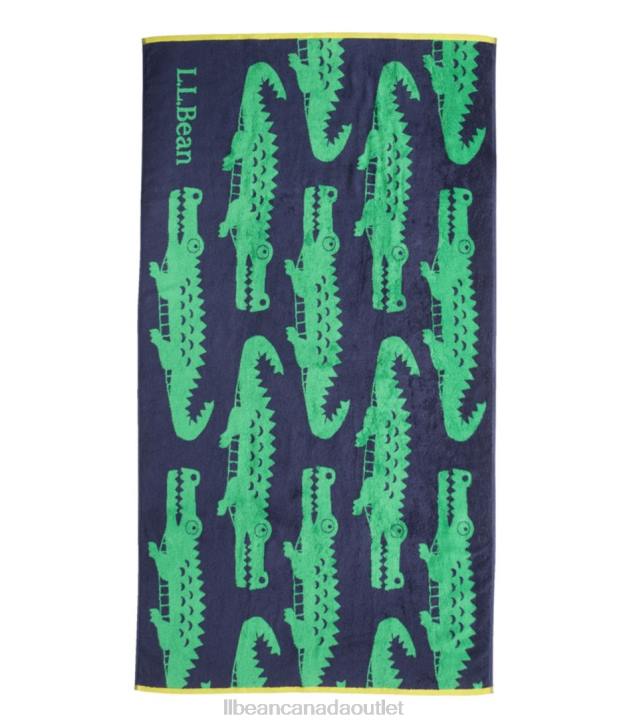 Bath Bright Navy H8XZ1241 Seaside Beach Towel Gator Unisex L.L.Bean