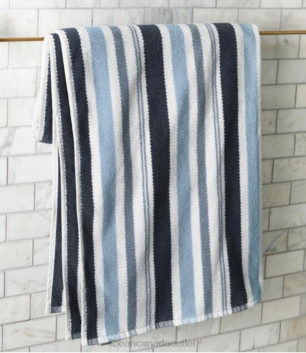 Bath Feldspar H8XZ4562 Organic Textured Cotton Towel Set Stripe Unisex L.L.Bean