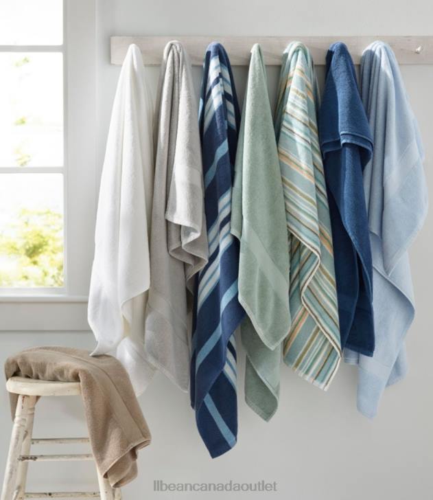 Bath Sand Dollar H8XZ4455 Premium Cotton Towel Set Stripe Unisex L.L.Bean