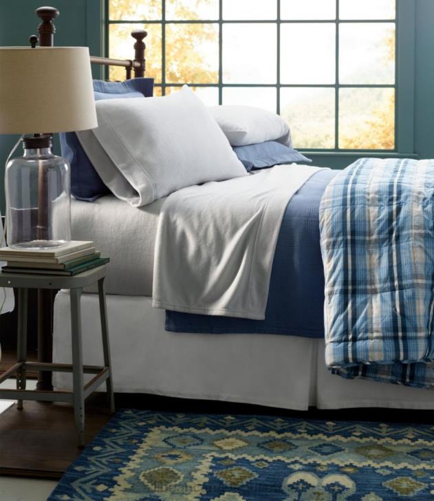 Bedding White H8XZ2676 Box Pleat Bed Skirt Unisex L.L.Bean