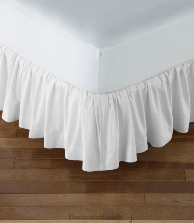 Bedding White H8XZ4463 Gathered Cotton Bed Skirt Unisex L.L.Bean