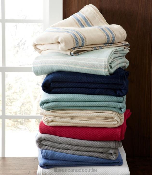 Bedding Natural H8XZ2597 Maine Twill Blanket Stripe Unisex L.L.Bean