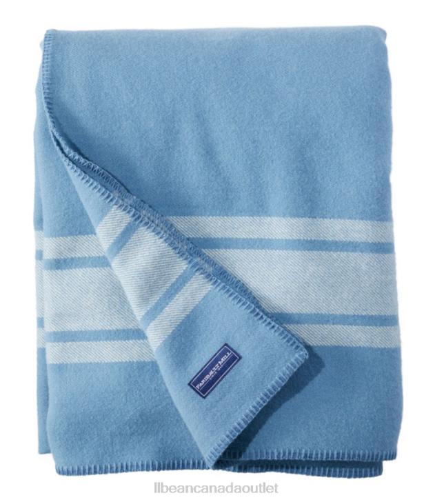 Bedding Slate Blue Stripe H8XZ4387 North Shore Wool Blanket Unisex L.L.Bean