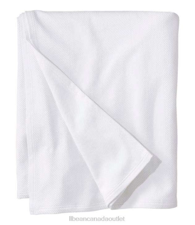 Bedding White H8XZ6319 Organic Cotton Blanket Unisex L.L.Bean
