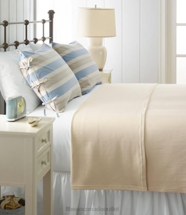 Bedding White H8XZ6319 Organic Cotton Blanket Unisex L.L.Bean