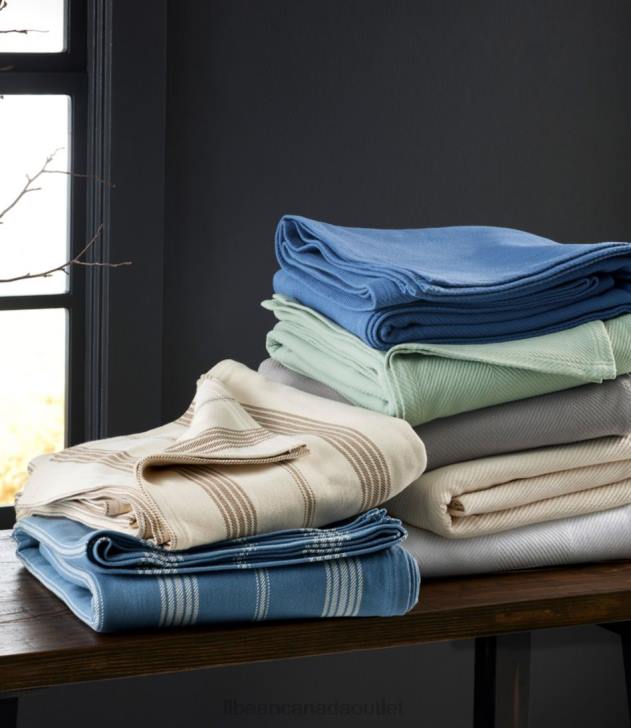 Bedding White H8XZ6319 Organic Cotton Blanket Unisex L.L.Bean