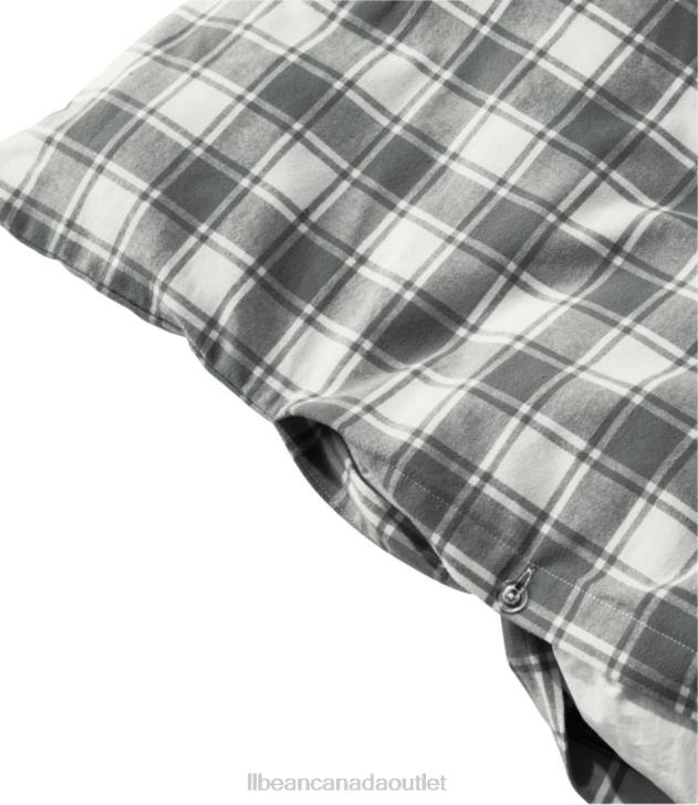 Bedding Charcoal Heather/Bone H8XZ2705 Ultrasoft Comfort Flannel Comforter Cover Collection Check Unisex L.L.Bean