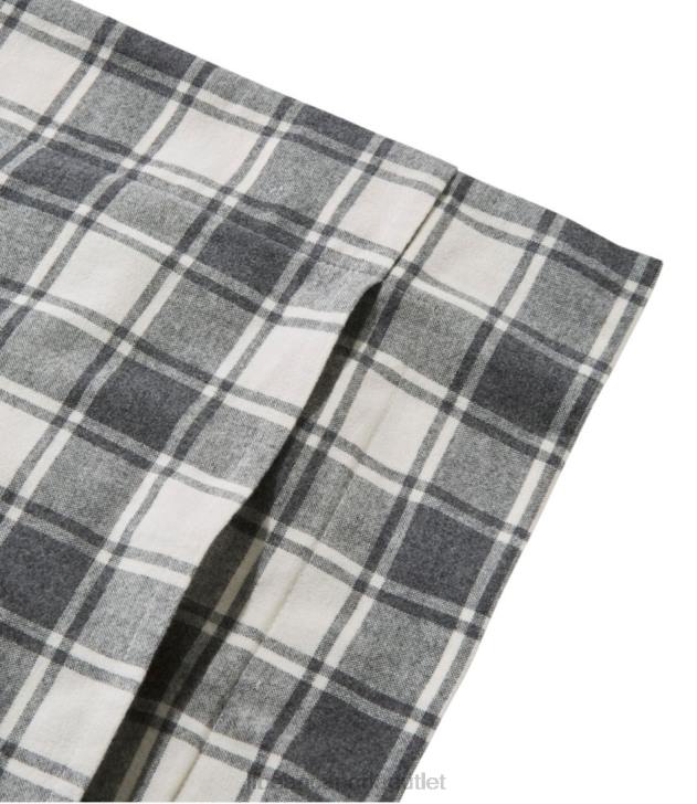 Bedding Charcoal Heather/Bone H8XZ2705 Ultrasoft Comfort Flannel Comforter Cover Collection Check Unisex L.L.Bean