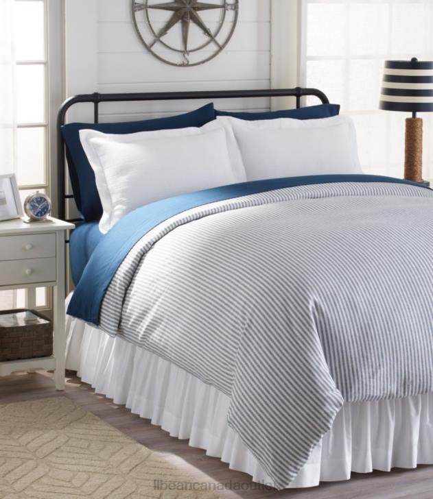 Bedding Mariner Blue H8XZ2712 Ultrasoft Comfort Flannel Comforter Cover Collection Stripe Unisex L.L.Bean
