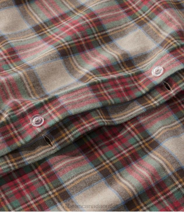 Bedding Rustic Red/Charcoal H8XZ2742 Heritage Chamois Flannel Comforter Cover Collection Plaid Unisex L.L.Bean