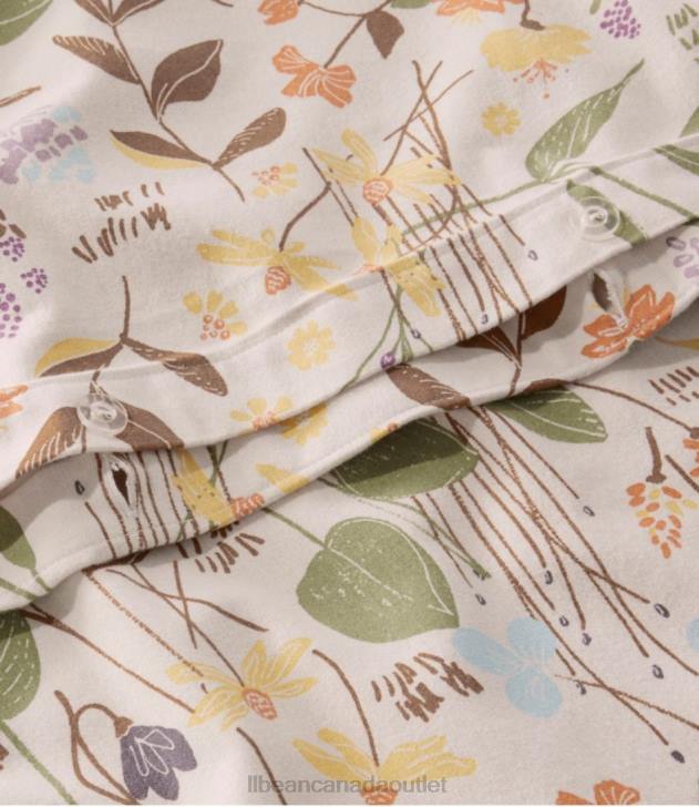 Bedding Silver H8XZ2539 Birch Floral Flannel Comforter Cover Collection Unisex L.L.Bean