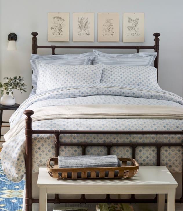 Bedding Soft Blue H8XZ2789 Premium Egyptian Percale Comforter Cover Collection Print Unisex L.L.Bean