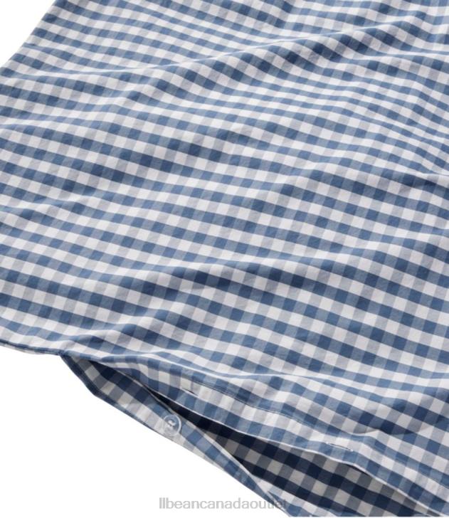 Bedding Vintage Indigo H8XZ2927 Sunwashed Percale Comforter Cover Gingham Check Unisex L.L.Bean