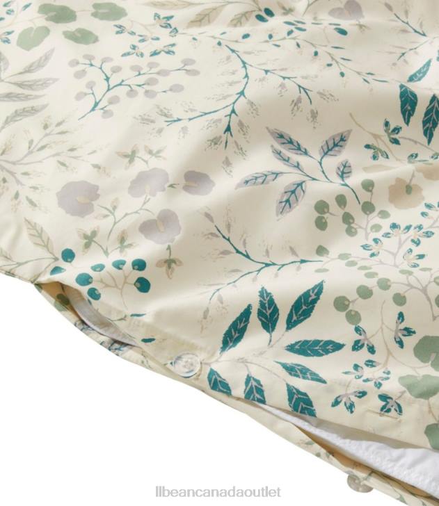 Bedding White/Floral H8XZ4559 280-Thread-Count Pima Cotton Percale Comforter Cover Collection Print Unisex L.L.Bean