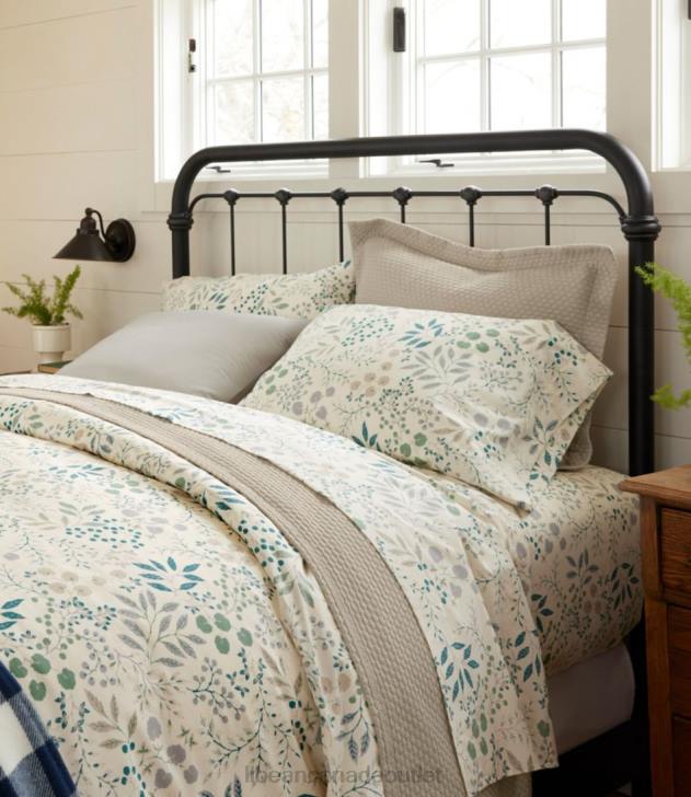 Bedding White/Floral H8XZ4559 280-Thread-Count Pima Cotton Percale Comforter Cover Collection Print Unisex L.L.Bean