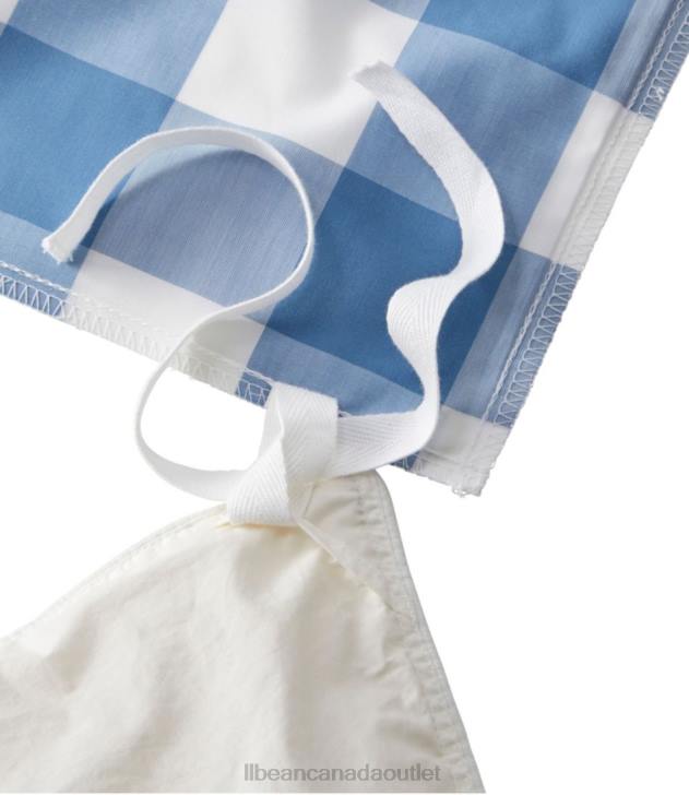 Bedding White/Vapor Gray H8XZ2730 280-Thread-Count Pima Percale Comforter Cover Collection Check Unisex L.L.Bean