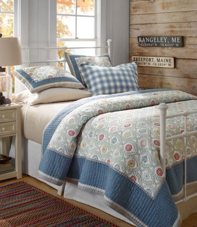 Bedding Multi H8XZ2472 Botanical Border Quilt Collection Unisex L.L.Bean
