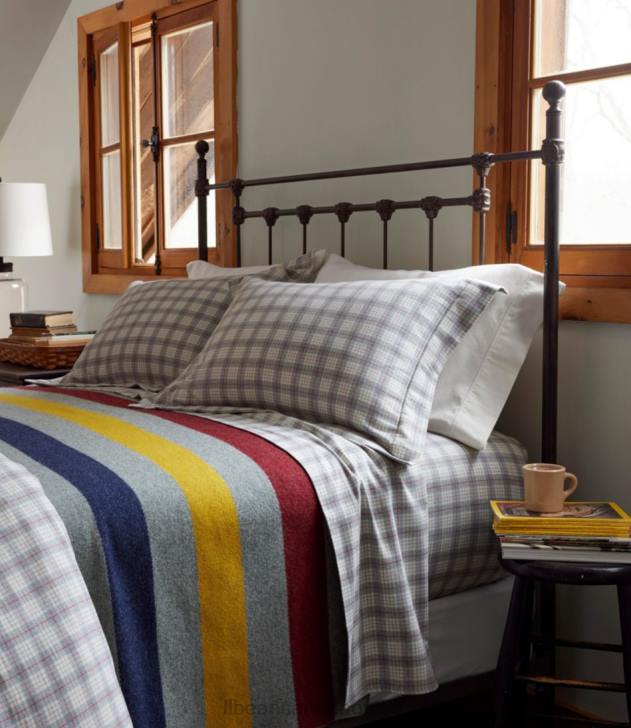 Bedding Antique Dress Stewart H8XZ5521 Heritage Chamois Flannel Sheet Collection Plaid Unisex L.L.Bean
