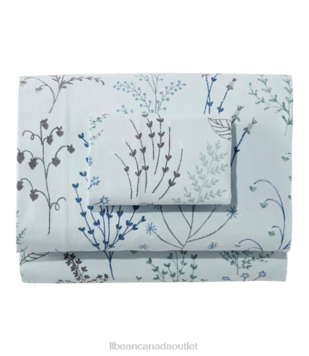 Bedding Botanical Floral Blue H8XZ2656 Botanical Floral Flannel Sheet Collection Unisex L.L.Bean