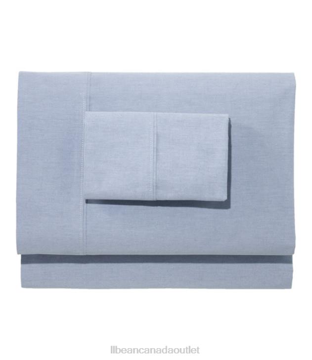 Bedding Chambray Blue H8XZ2603 Organic Cotton Percale Sheet Collection Unisex L.L.Bean