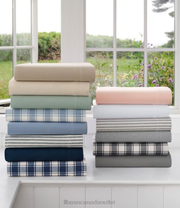 Bedding Feldspar H8XZ4444 Ultrasoft Comfort Flannel Sheet Set Stripe Unisex L.L.Bean