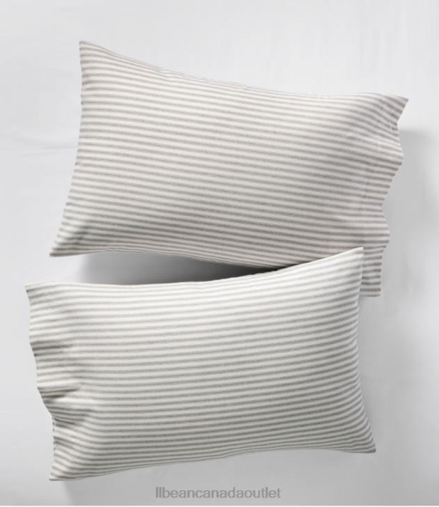 Bedding Feldspar H8XZ4479 Ultrasoft Comfort Flannel Pillowcases Stripe Set of Two Unisex L.L.Bean