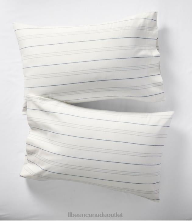 Bedding Foggy Blue H8XZ4520 Organic Flannel Sheet Collection Stripe Unisex L.L.Bean